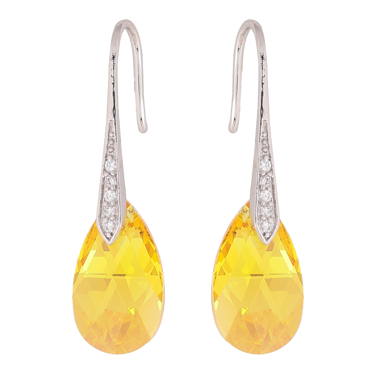 Сережки Xuping колір Родій з кристалами Swarovski французький замок «Кристали Sunflower» фото №5 Сережки Xuping колір Родій з кристалами Swarovski французький замок «Кристали Sunflower» фото №5