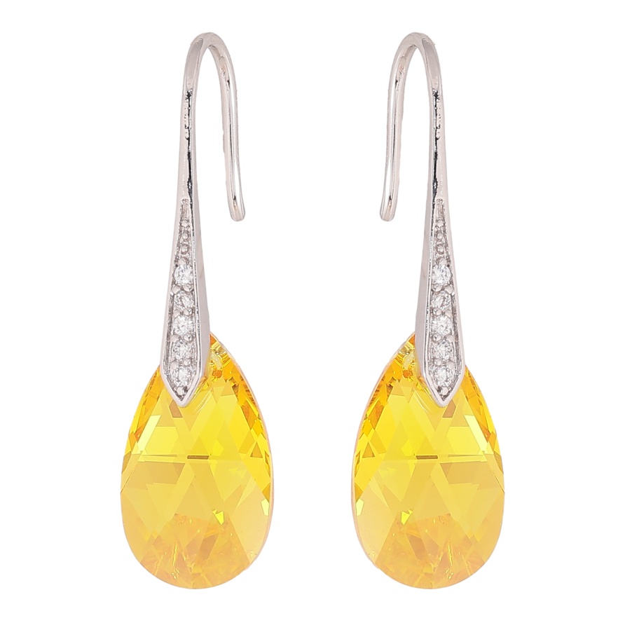 Сережки Xuping колір Родій з кристалами Swarovski французький замок «Кристали Sunflower» фото №1