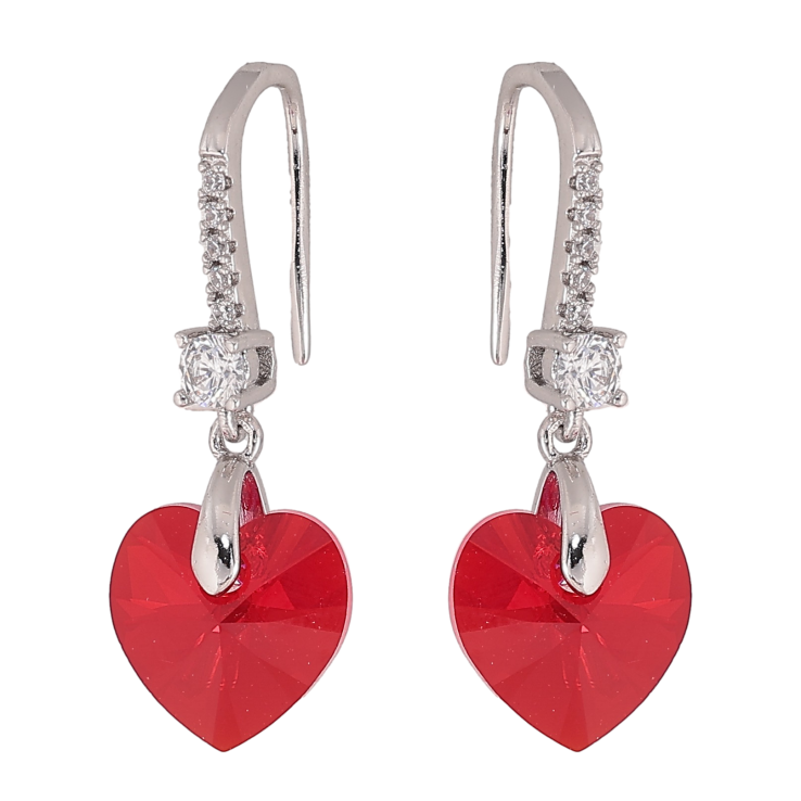 Серьги Xuping цвет Родий с кристаллами Swarovski французский замок "Сердца Siam" фото №21 Серьги Xuping цвет Родий с кристаллами Swarovski французский замок "Сердца Siam" фото №21