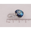 Сережки Xuping колір Родій з кристалами Swarovski французький замок "Сердечка Metallic Blue з квітковою накладкою" фото №4