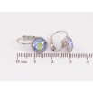 Серьги Xuping цвет Родий с кристаллами Swarovski французский замок "Кристаллы Peridot Shimmer" ø 10мм фото №2