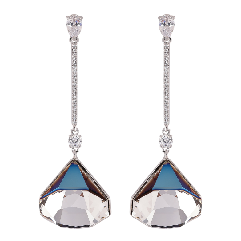 Сережки Xuping колір Родій з кристалами Swarovski пусети "Підвіски з кристалами Bermuda Blue" фото №2 Сережки Xuping колір Родій з кристалами Swarovski пусети "Підвіски з кристалами Bermuda Blue" фото №2