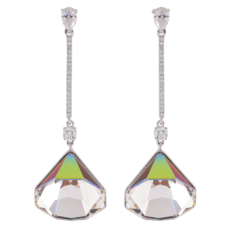 Сережки Xuping колір Родій з кристалами Swarovski пусети "Підвіски з кристалами Vitrail Medium" фото №1