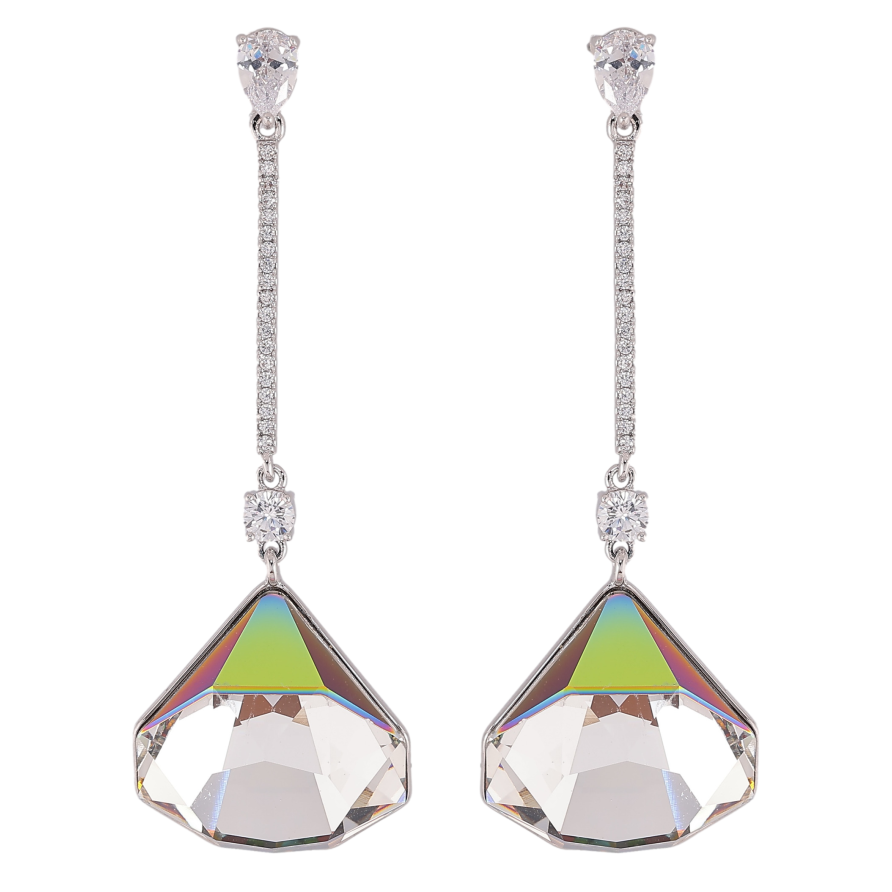 Сережки Xuping колір Родій з кристалами Swarovski пусети "Підвіски з кристалами Vitrail Medium" фото №1