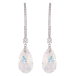 Серьги Xuping цвет Родий с кристаллами Swarovski пусеты "Дуга с подвесками Shimmer" фото №4