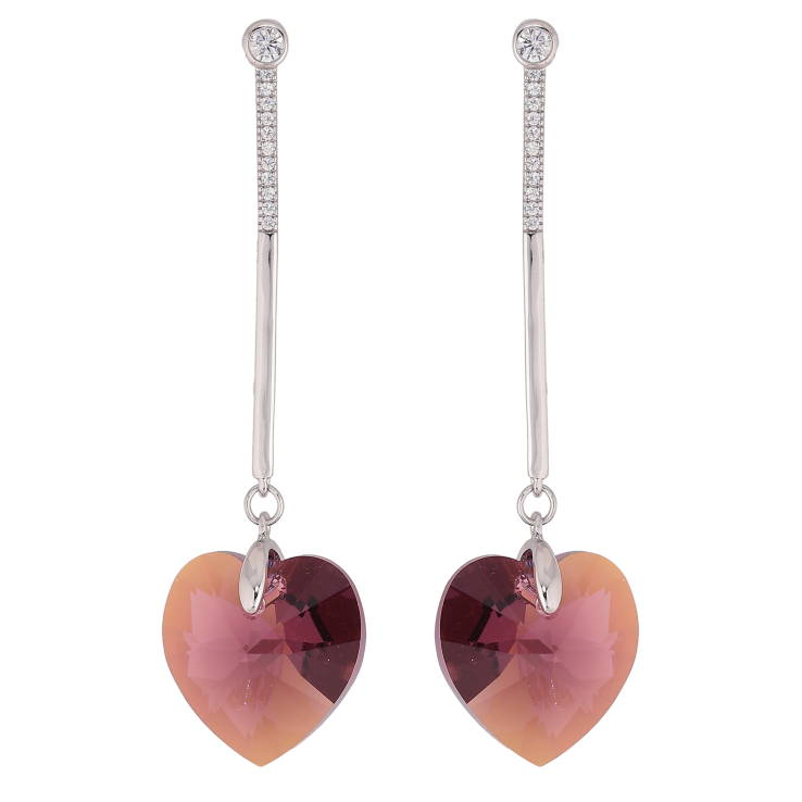Серьги Xuping цвет Родий с кристаллами Swarovski пусеты "Подвески кристальные сердечки Burgundy" фото №23 Серьги Xuping цвет Родий с кристаллами Swarovski пусеты "Подвески кристальные сердечки Burgundy" фото №23