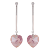 Сережки Xuping колір Родій з кристалами Swarovski пусети "Підвіски кристальні серця Light Rose" фото №2