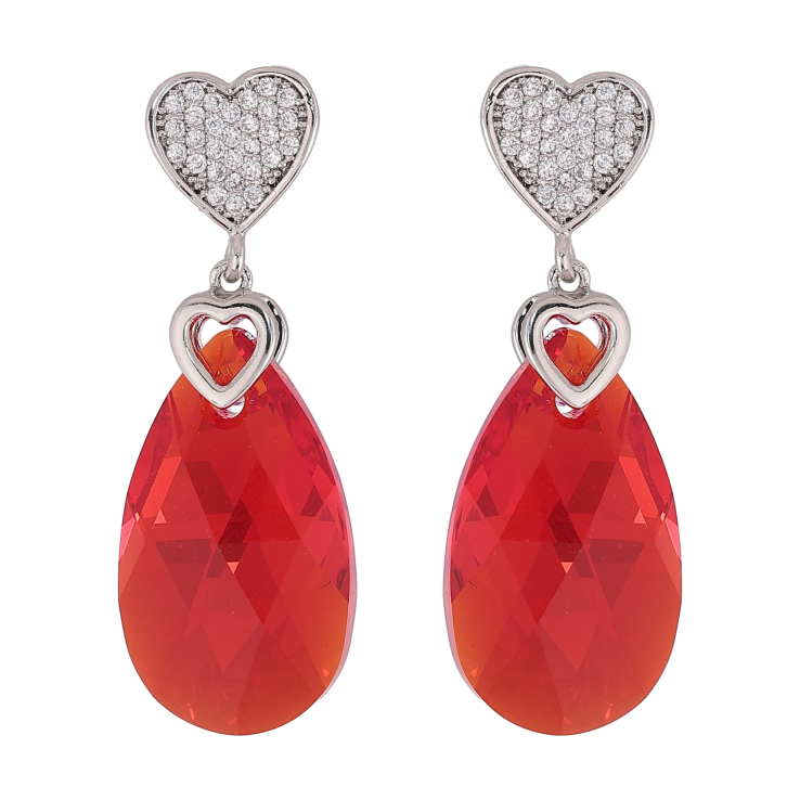 Серьги Xuping цвет Родий с кристаллами Swarovski пусеты "Сердце с кристальной подвеской Siam" фото №13 Серьги Xuping цвет Родий с кристаллами Swarovski пусеты "Сердце с кристальной подвеской Siam" фото №13