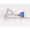 Серьги Xuping цвет Родий с кристаллами Swarovski пусеты "Сердечки с подвеской кристалл Bermuda Blue" фото №3