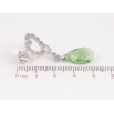 Серьги Xuping цвет Родий с кристаллами Swarovski пусеты "Сердечки с подвеской кристалл Peridot" фото №3
