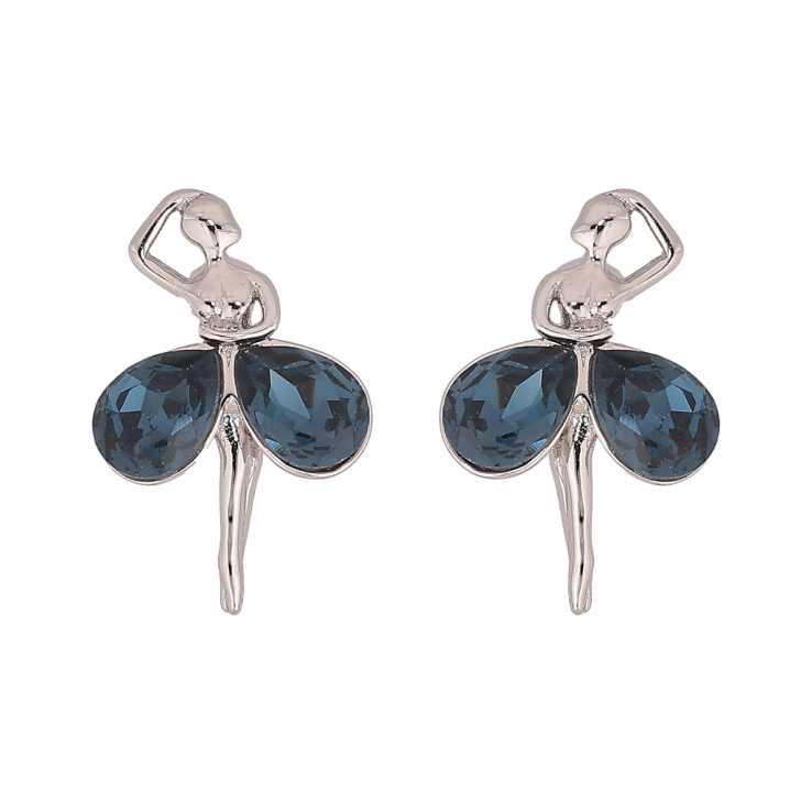 Серьги Xuping цвет Родий с кристаллами Swarovski пусеты "Танцовщицы с кристаллами Montana" фото №21 Серьги Xuping цвет Родий с кристаллами Swarovski пусеты "Танцовщицы с кристаллами Montana" фото №21