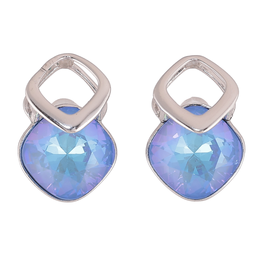 Серьги Xuping цвет Родий с кристаллами Swarovski пусеты "Ромбы с кристаллами Ocean Delite" фото №1 Серьги Xuping цвет Родий с кристаллами Swarovski пусеты "Ромбы с кристаллами Ocean Delite" фото №1