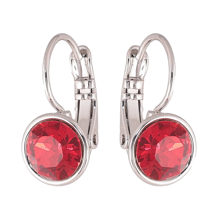 Сережки Xuping колір Родій з кристалами Swarovski французький замок "Кристали Siam" ø 9мм фото №8