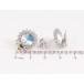 Сережки Xuping колір Родій з кристалами Swarovski пусети "Квіточки з кристалом АВ та бджолою" фото №3