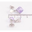 Сережки Xuping колір Родій з кристалами Swarovski пусети "Асиметричні підвіски із кришталевих кубиків" фото №2