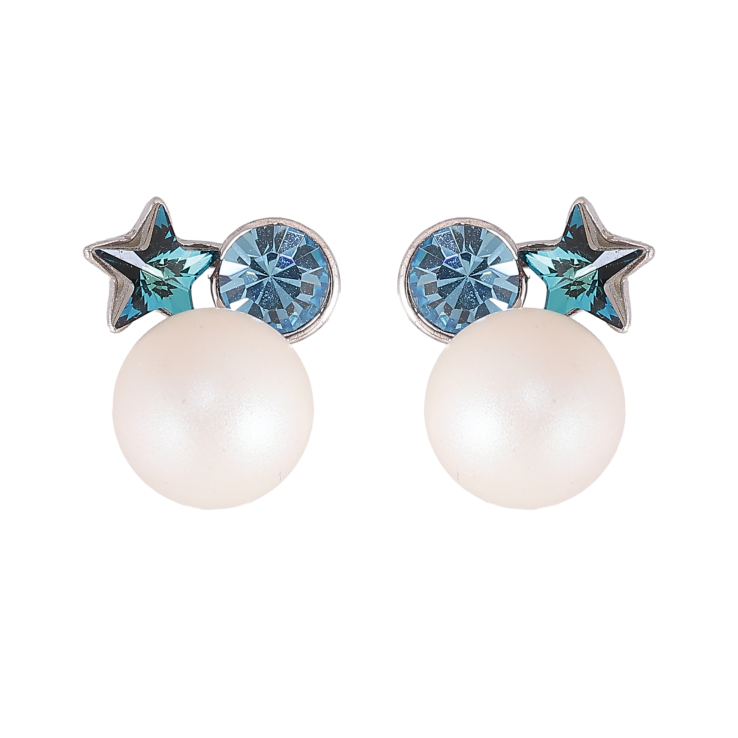 Серьги Xuping цвет Родий с кристаллами Swarovski пусеты "Жемчужины с кристаллами Metallic Blue" фото №8 Серьги Xuping цвет Родий с кристаллами Swarovski пусеты "Жемчужины с кристаллами Metallic Blue" фото №8