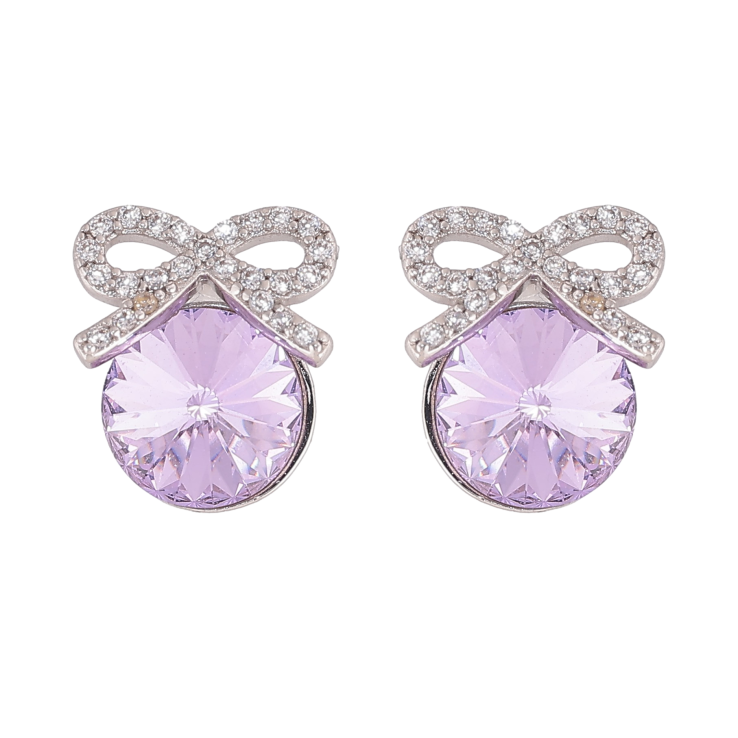 Серьги Xuping цвет Родий с кристаллами Swarovski пусеты "Кристаллы Tanzanite с бантами" фото №12 Серьги Xuping цвет Родий с кристаллами Swarovski пусеты "Кристаллы Tanzanite с бантами" фото №12