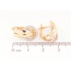 Серьги Xuping цвет позолота 18K + родий английский замок узор с кристаллами фото №2