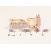 Серьги Xuping цвет позолота 18K + родий английский замок узор с инкрустацией кристаллами фото №2