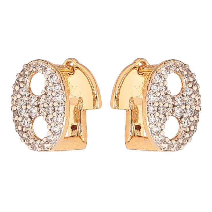 Сережки Xuping колір позолота 18K + родій англійський замок інкрустація кристалами фото №7