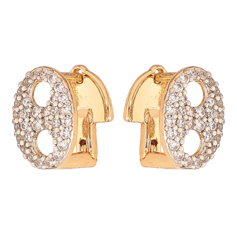 Сережки Xuping колір позолота 18K + родій англійський замок інкрустація кристалами фото №1 Сережки Xuping колір позолота 18K + родій англійський замок інкрустація кристалами фото №1