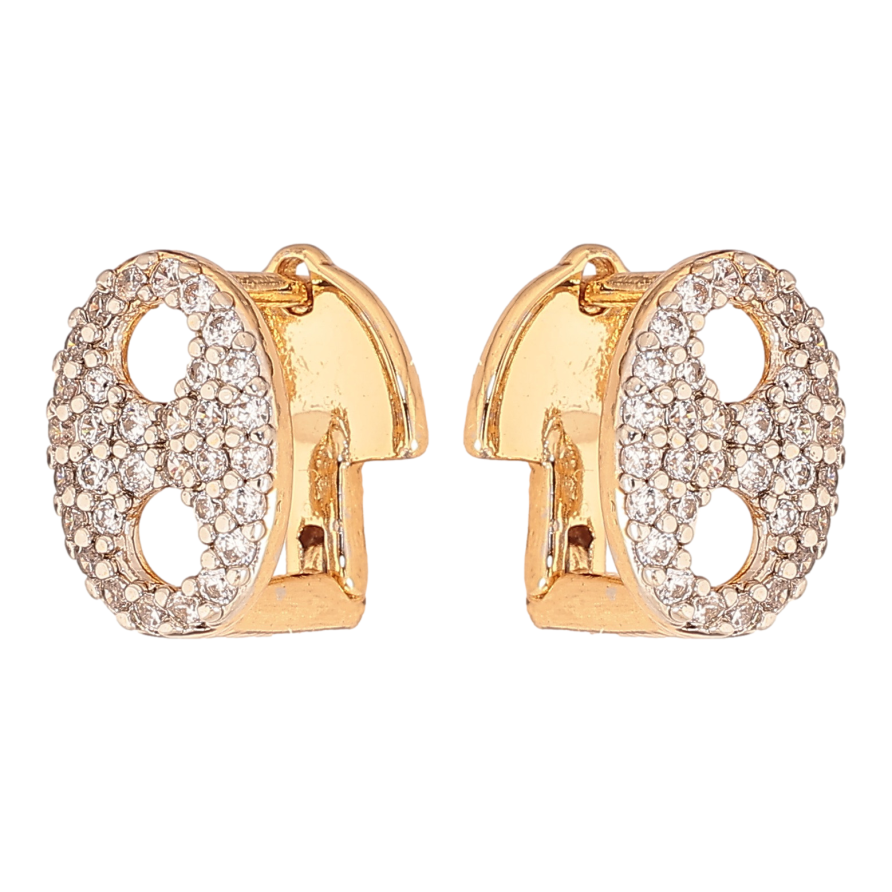 Сережки Xuping колір позолота 18K + родій англійський замок інкрустація кристалами фото №1