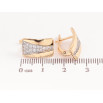 Серьги Xuping цвет позолота 18K + родий английский замок узор с кристаллами фото №2