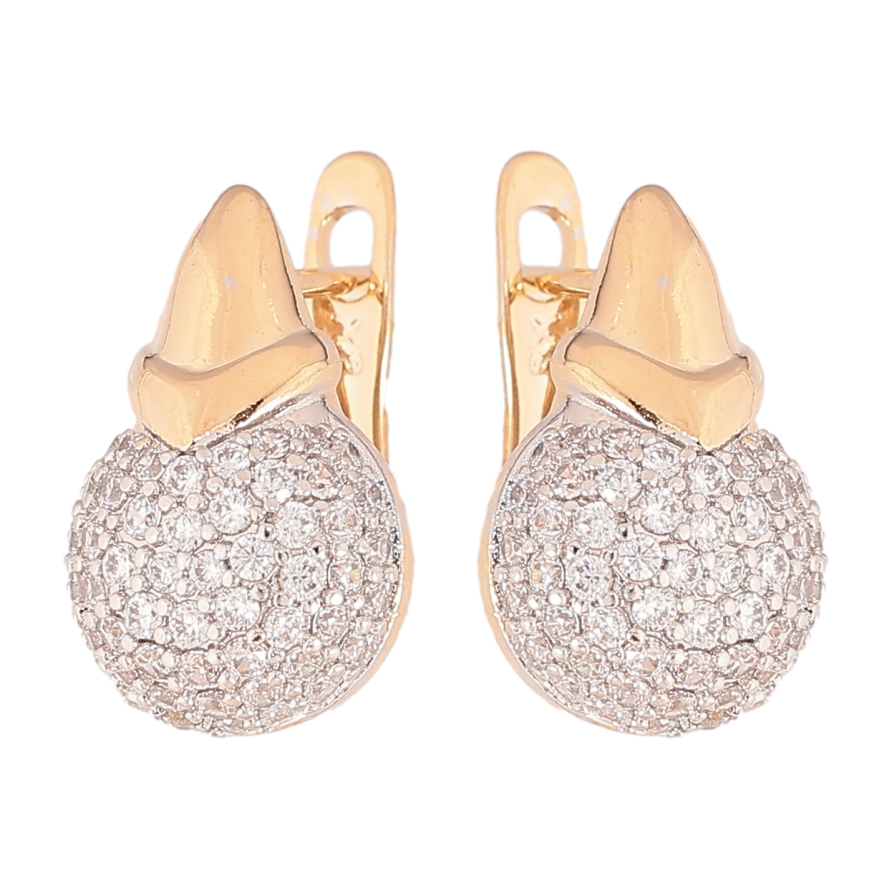 Серьги Xuping цвет позолота 18K + родий английский замок узор с инкрустацией кристаллами фото №1 Серьги Xuping цвет позолота 18K + родий английский замок узор с инкрустацией кристаллами фото №1