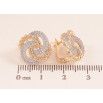 Серьги Xuping цвет позолота 18K + родий английский замок узор с кристаллами фото №2