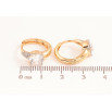Серьги Xuping цвет позолота 18K + родий колечки узор с кристаллами фото №2