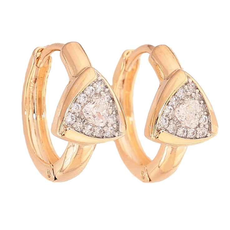 Сережки Xuping колір позолота 18K + родій колечка візерунок з кристалами фото №25