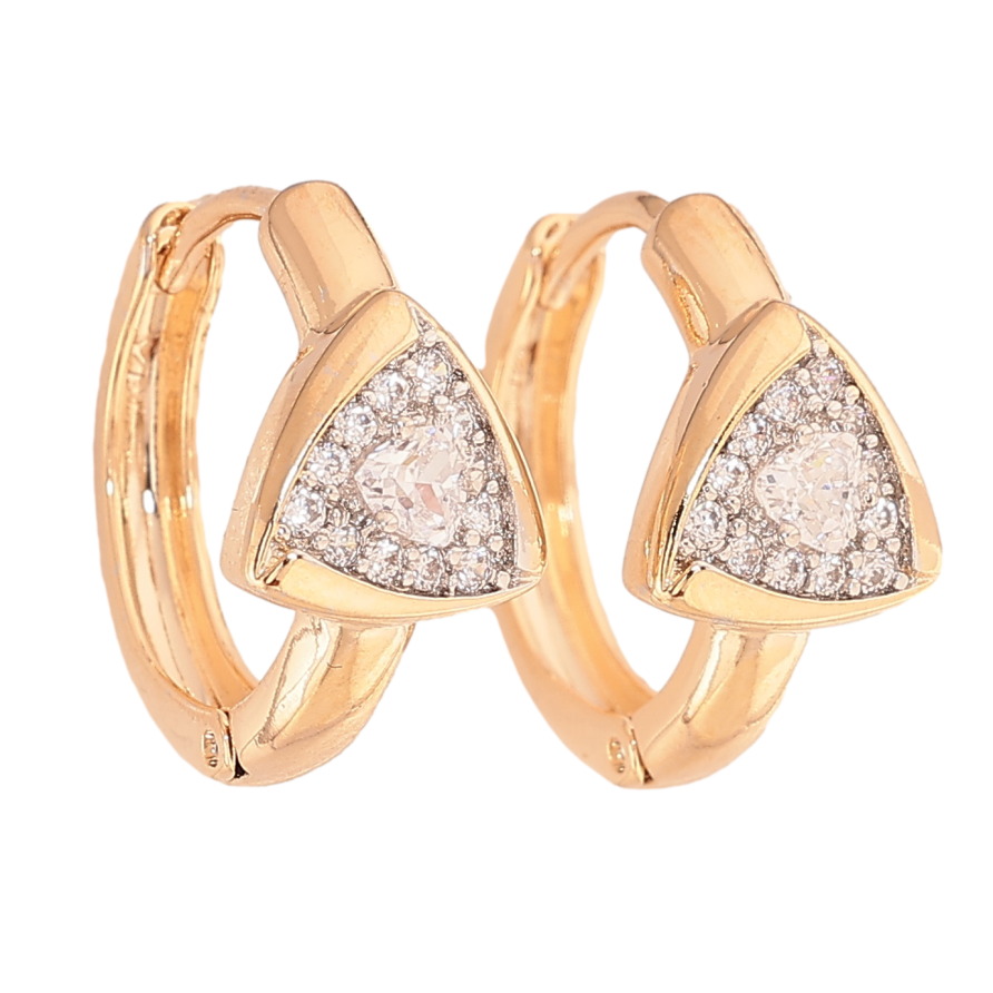 Сережки Xuping колір позолота 18K + родій колечка візерунок з кристалами фото №1