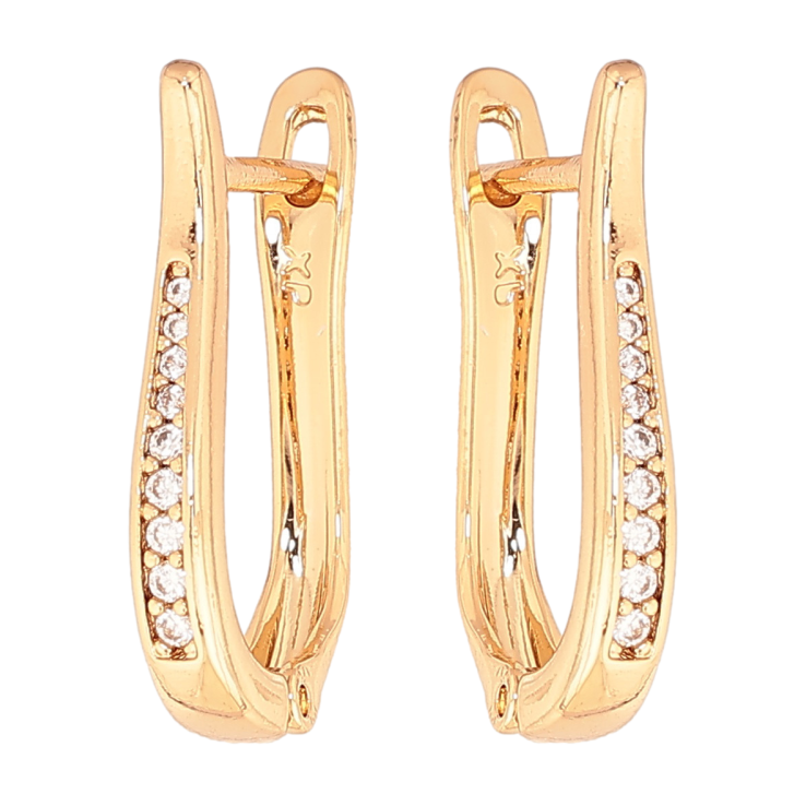 Сережки Xuping колір позолота 18K англійський замок доріжки кристалів фото №24