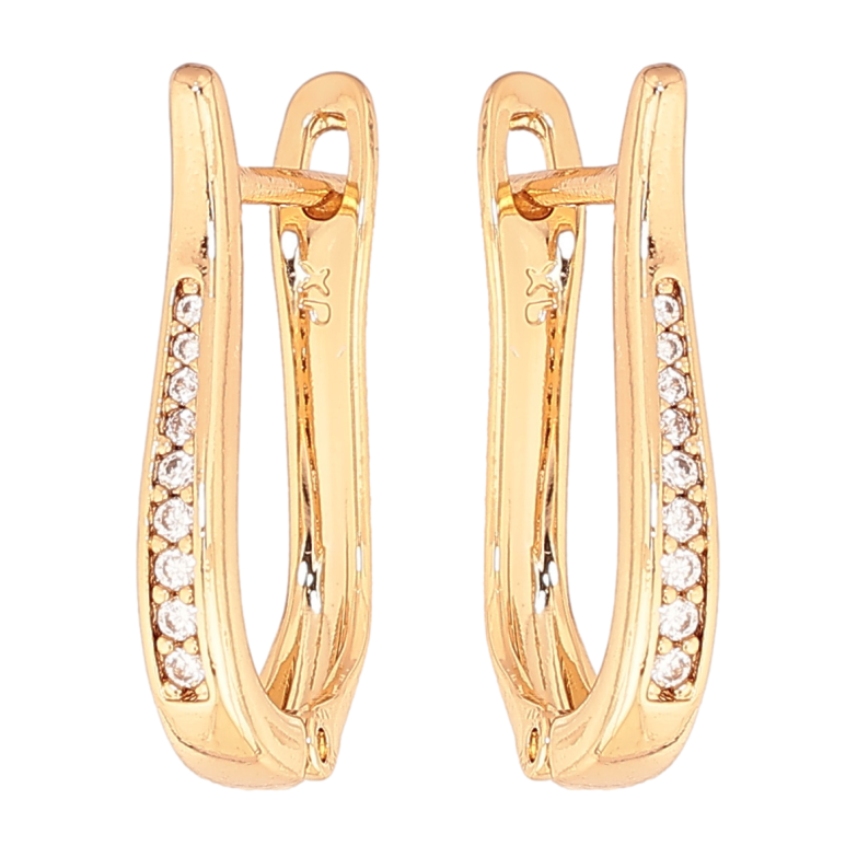 Сережки Xuping колір позолота 18K англійський замок доріжки кристалів фото №1 Сережки Xuping колір позолота 18K англійський замок доріжки кристалів фото №1