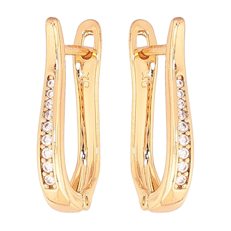 Серьги Xuping цвет позолота 18K английский замок дорожки кристаллов фото №1 Серьги Xuping цвет позолота 18K английский замок дорожки кристаллов фото №1