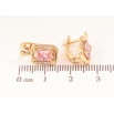 Серьги Xuping цвет позолота 18K английский замок узор с розовыми кристаллами фото №2 Серьги Xuping цвет позолота 18K английский замок узор с розовыми кристаллами фото №2