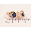 Серьги Xuping цвет позолота 18K английский замок капельки с синими кристаллами фото №2