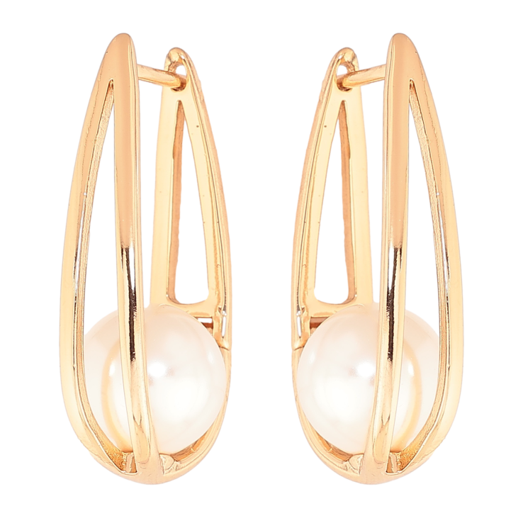 Сережки Xuping колір позолота 18K англійський замок візерунок з перлинами фото №20 Сережки Xuping колір позолота 18K англійський замок візерунок з перлинами фото №20