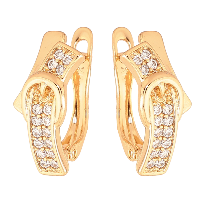 Серьги Xuping цвет позолота 18K английский замок ремешки с кристаллами фото №1 Серьги Xuping цвет позолота 18K английский замок ремешки с кристаллами фото №1