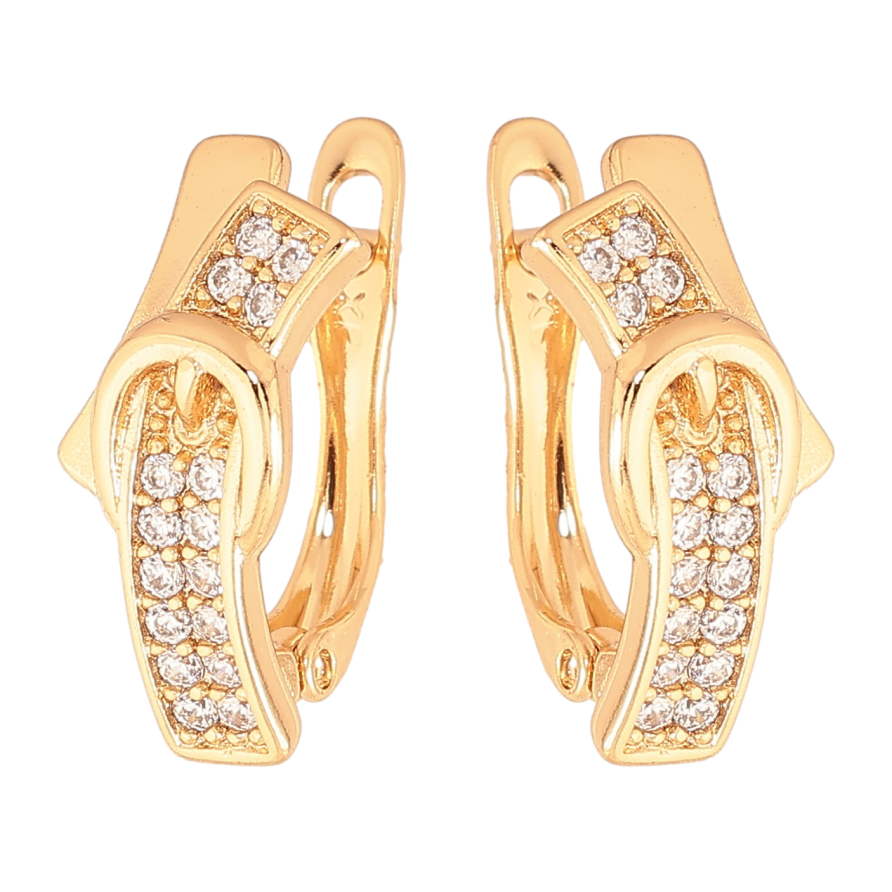 Серьги Xuping цвет позолота 18K английский замок ремешки с кристаллами фото №1 Серьги Xuping цвет позолота 18K английский замок ремешки с кристаллами фото №1