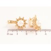 Серьги Xuping цвет позолота 18K английский замок цветочки с кристаллами и жемчужинами фото №2
