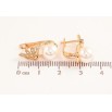 Серьги Xuping цвет позолота 18K английский замок узор с кристаллами и жемчужинами фото №2