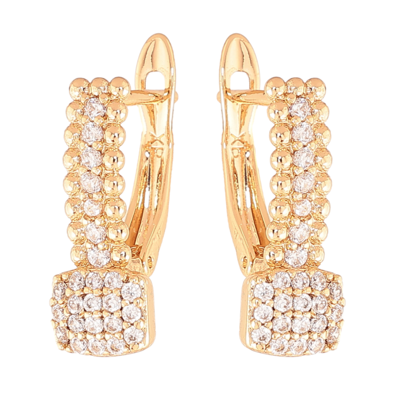 Сережки Xuping колір позолота 18K англійський замок інкрустація кристалами фото №1 Сережки Xuping колір позолота 18K англійський замок інкрустація кристалами фото №1