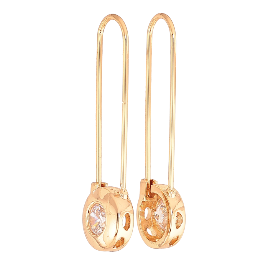 Сережки Xuping колір позолота 18K французький замок шпильки з кристалами фото №1