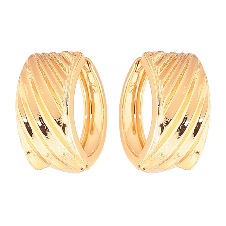 Серьги Xuping цвет позолота 18К колечки декоративный узор фото №13