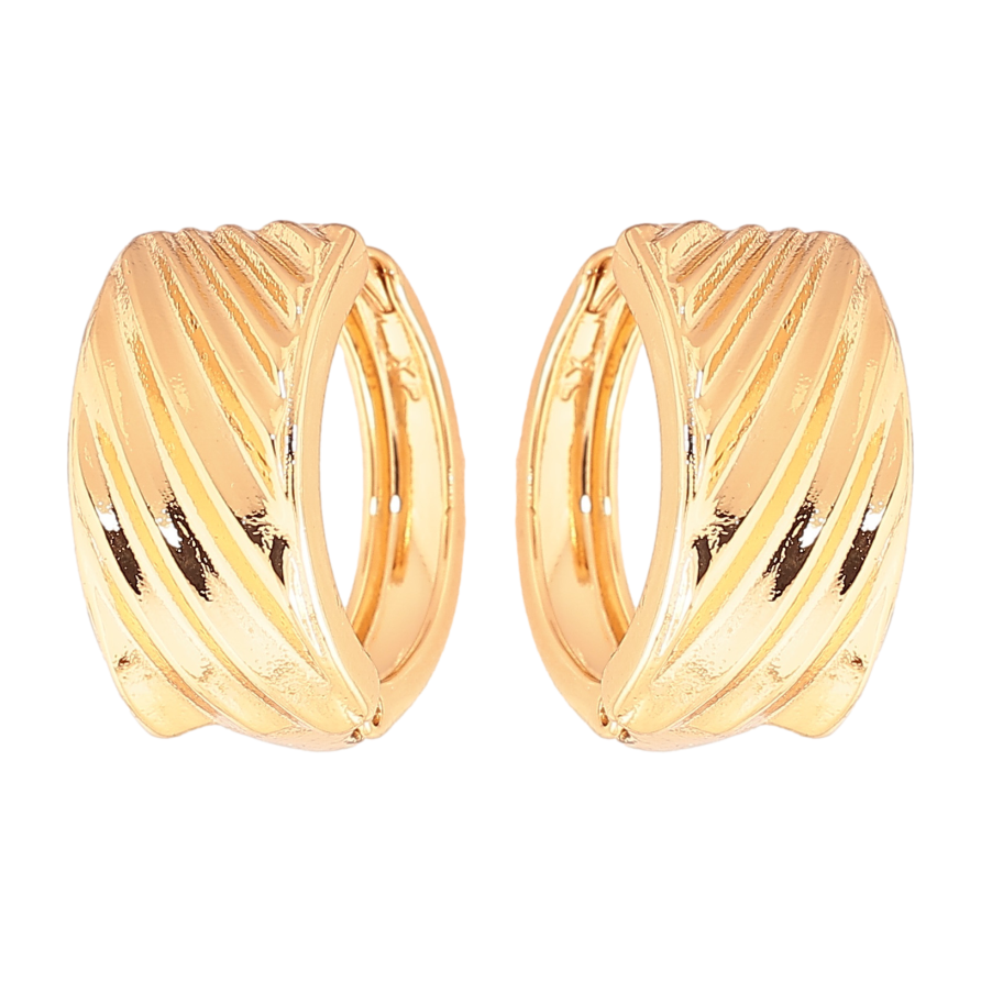 Серьги Xuping цвет позолота 18К колечки декоративный узор фото №1