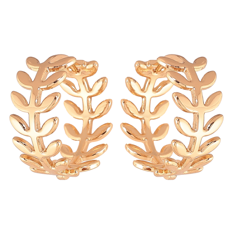 Серьги Xuping цвет позолота 18К колечки веточки фото №5