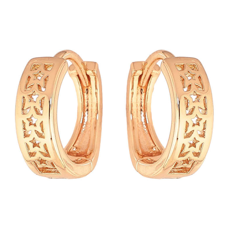 Серьги Xuping цвет позолота 18К колечки декоративный узор фото №1