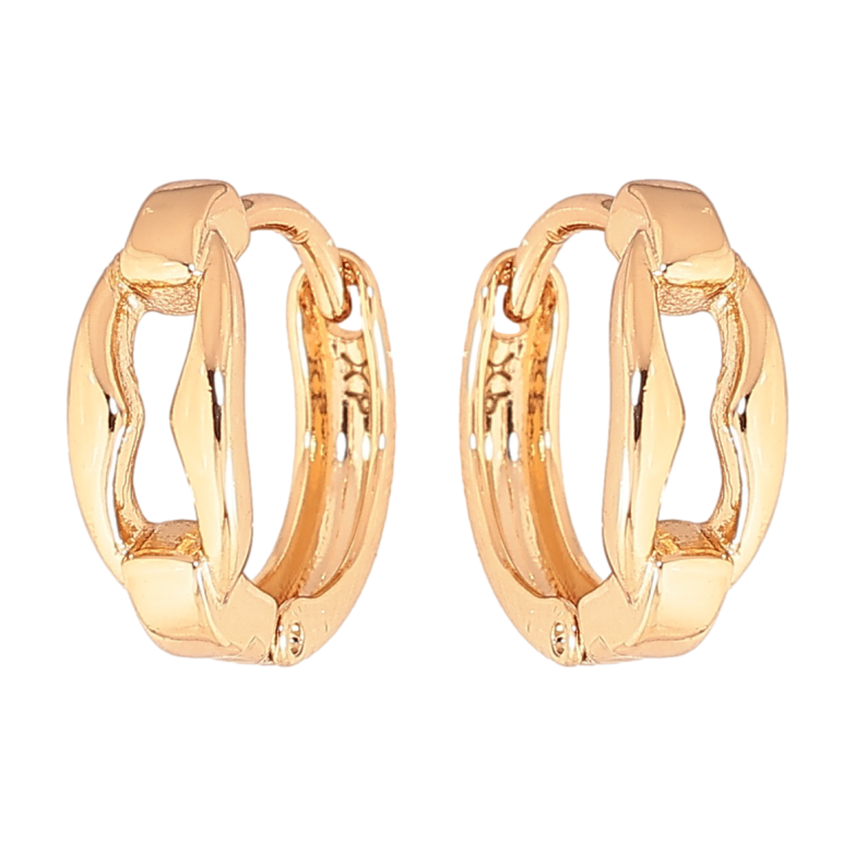 Сережки Xuping колір позолота 18К колечка декоративний візерунок  фото №1