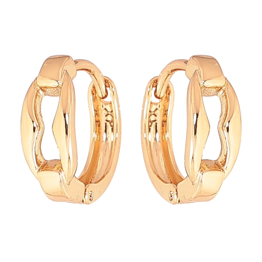 Серьги Xuping цвет позолота 18К колечки декоративный узор фото №1